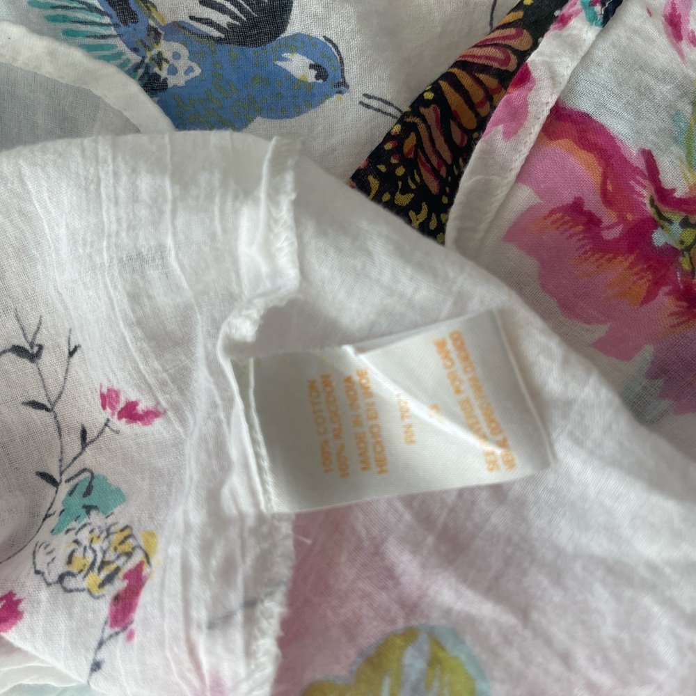 Cera Sheer butterfly Floral White Kimono summer Dress XL - Picture 11 of 12